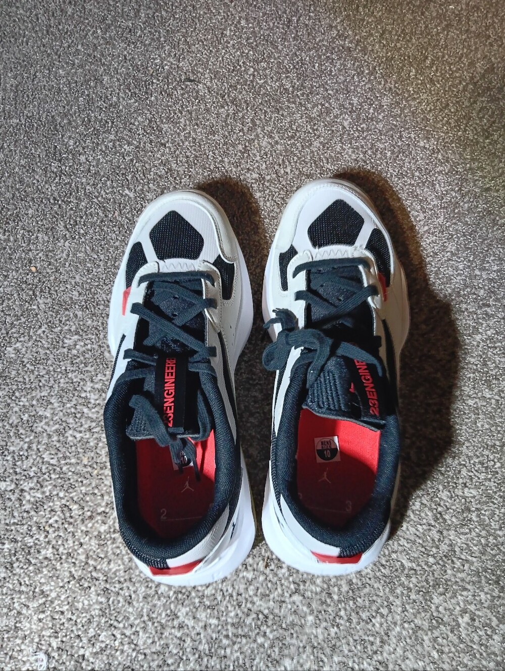 Jordan Kids Black, White and Red Sneakers